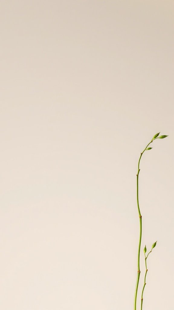 Delicate green stems against a neutral background