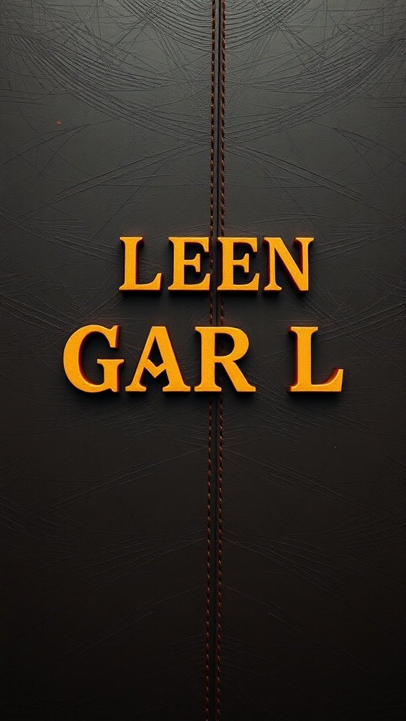 Textured surface with bold letters