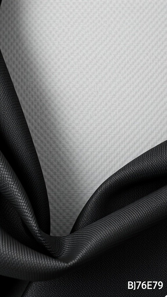 Image showing a close-up of fabric with black and gray textures, conveying a sense of elegance and style.