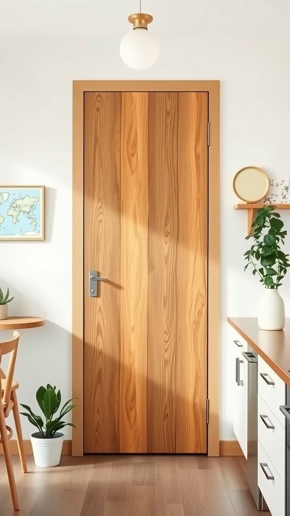 Mid-century style wooden pantry door