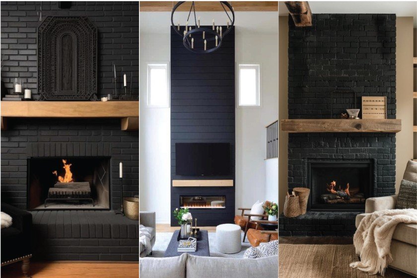Black Brick Fireplace Ideas