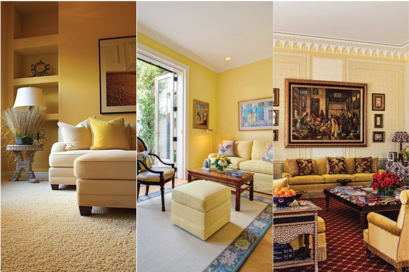 Sensational Carpet Colors Glorifying Yellow Walls