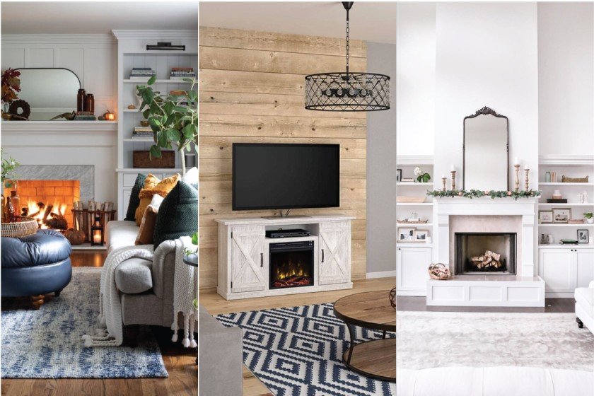 fireplace with built ins on both sides