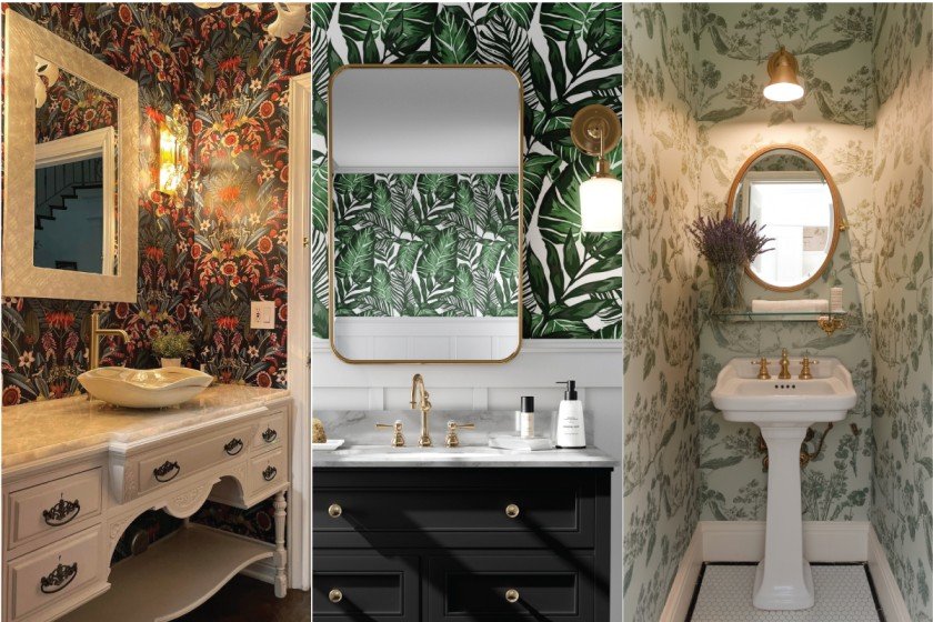 half bath wallpaper ideas