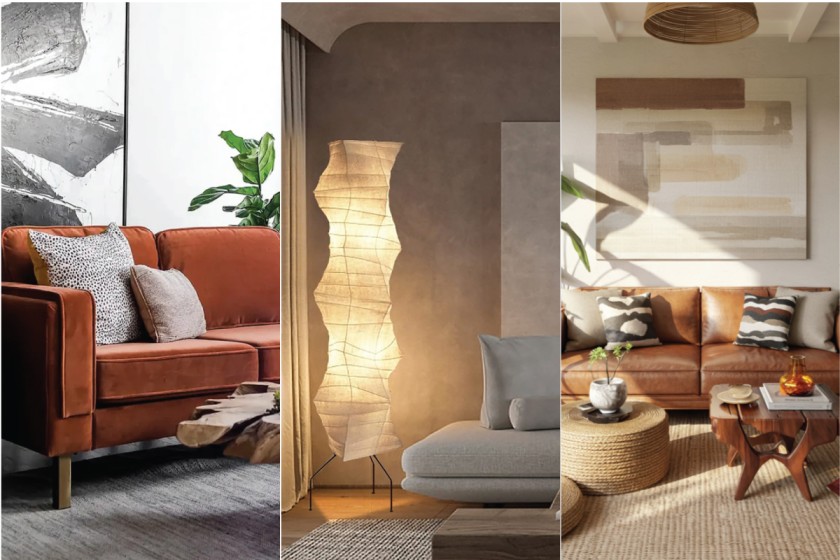 brown couch living room