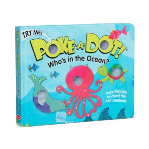 Melissa & Doug Poke-a-Dot! Who’s in the Ocean Interactive Children's Board Book with Buttons to Pop, Educational Sensory Toy for Toddlers & Preschoolers Ages 3+ - FSC Certified