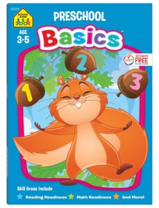 School Zone Preschool Basics Workbook Pre-K, Beginner Reading, Early Math, Colors, Numbers, Counting, Matching, Grouping, Beginning Sounds, Ages 3-5