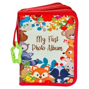 Baby Photo Album - Soft Baby Book First Year Baby Photo Book | My First Book Of Photos With Woodland Animals - Baby Album Holds 4x6 Pictures For Memory Album Baby Shower