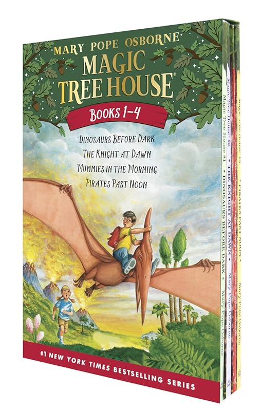 Magic Tree House Boxed Set Books 1-4: Dinosaur Knight Mummy Pirate Adv