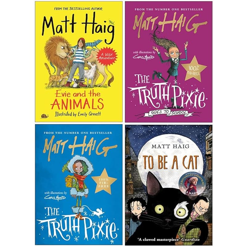 Matt Haig 4-Book Kids Collection Set: Evie Animals, To Be Cat, Truth P