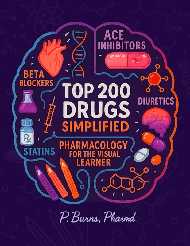 Top 200 Drugs Pharmacology Coloring Book & Study Guide: Clinical Pearl
