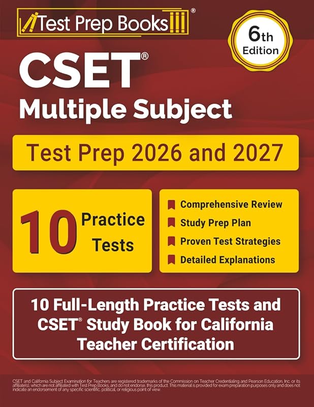 CSET 2026 & 2027 Prep: 10 Full-Length Practice Tests and Study Book fo