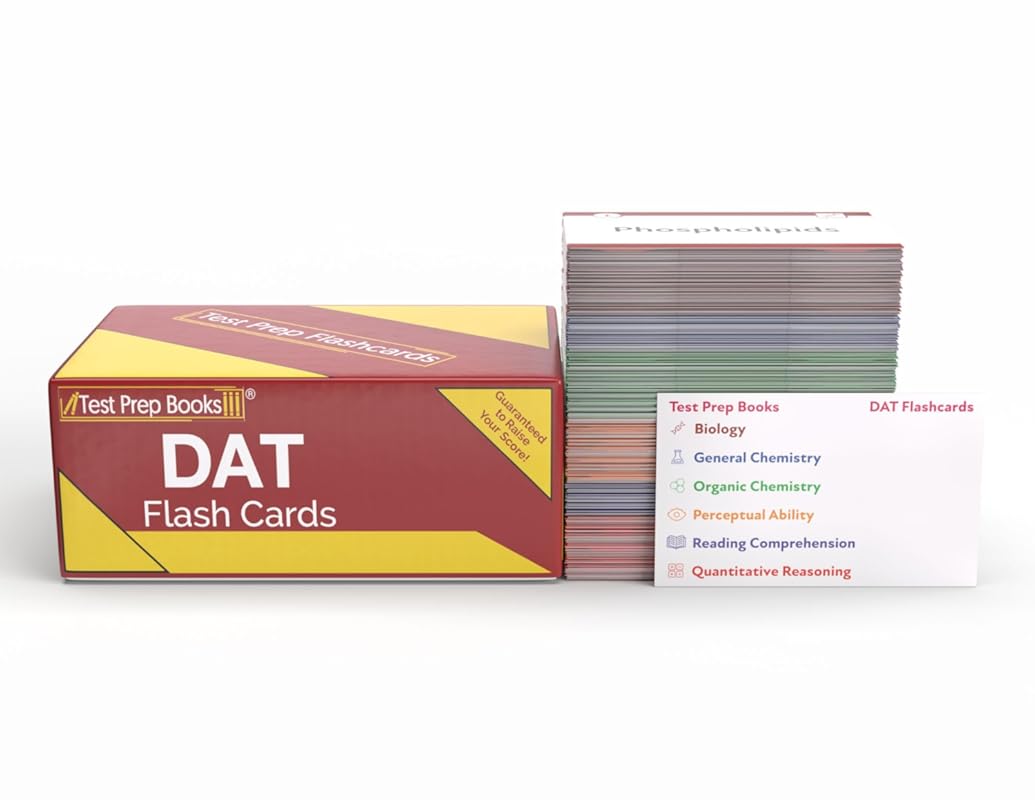 DAT Prep 2026-2027 Full Color Cards with Practice Test Questions