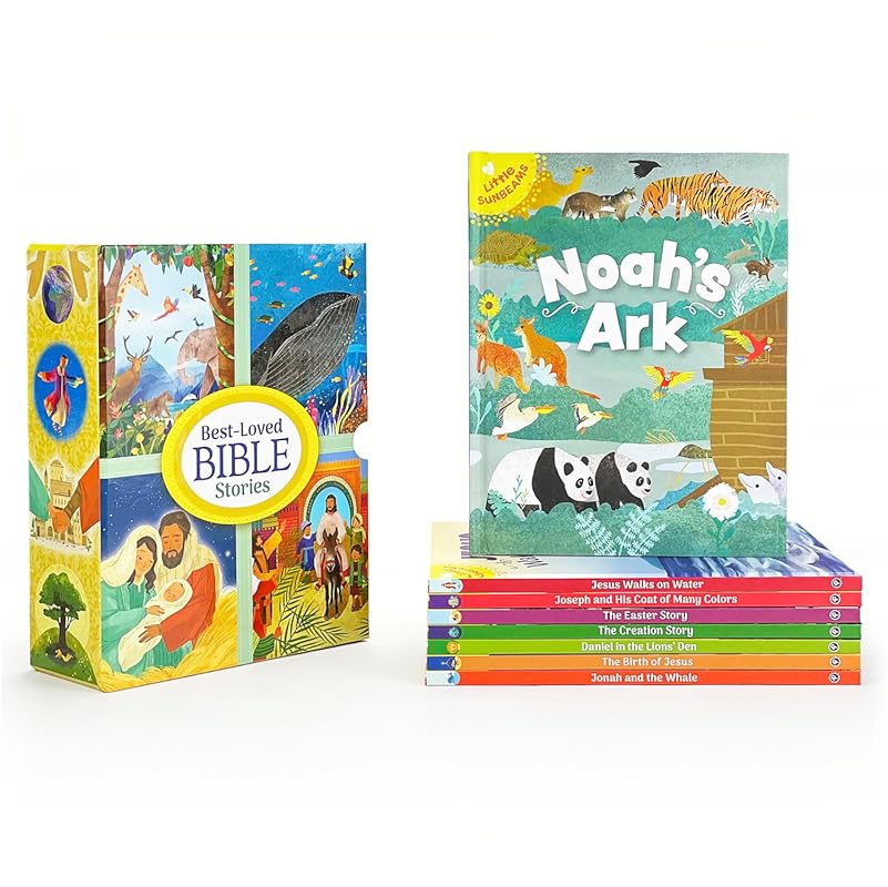 Best-Loved Bible Stories 8-Book Gift Set for Kids with Noah's Ark, Jes