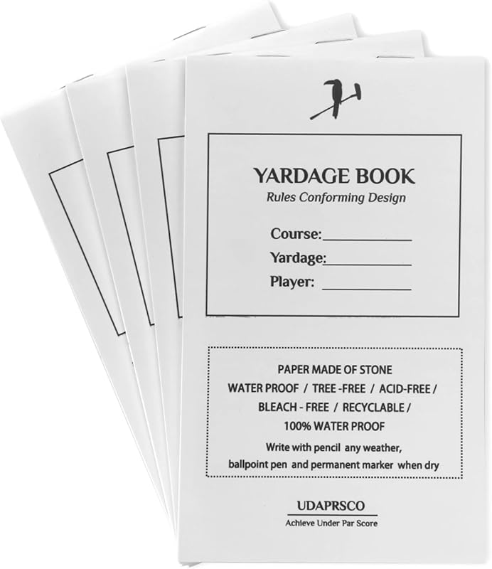 Waterproof Stone Paper Golf Yardage Book – Blank Tournament Notebook f