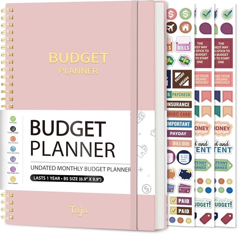 Monthly Budget Planner Notebook: Undated Expense Tracker & Finance Org