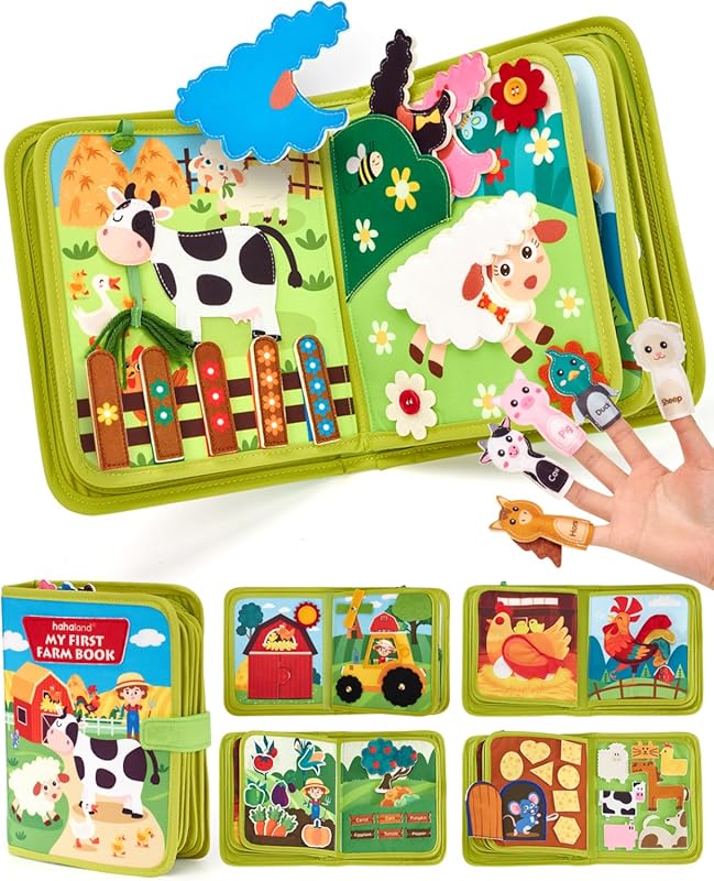 hahaland Busy Book Toddlers 1-3 Montessori Educational Quiet Activity 
