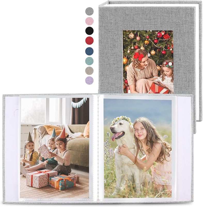 vivinin 2 Pack Linen Cover Photo Album – 72 Picture Capacity, 36 Pocke