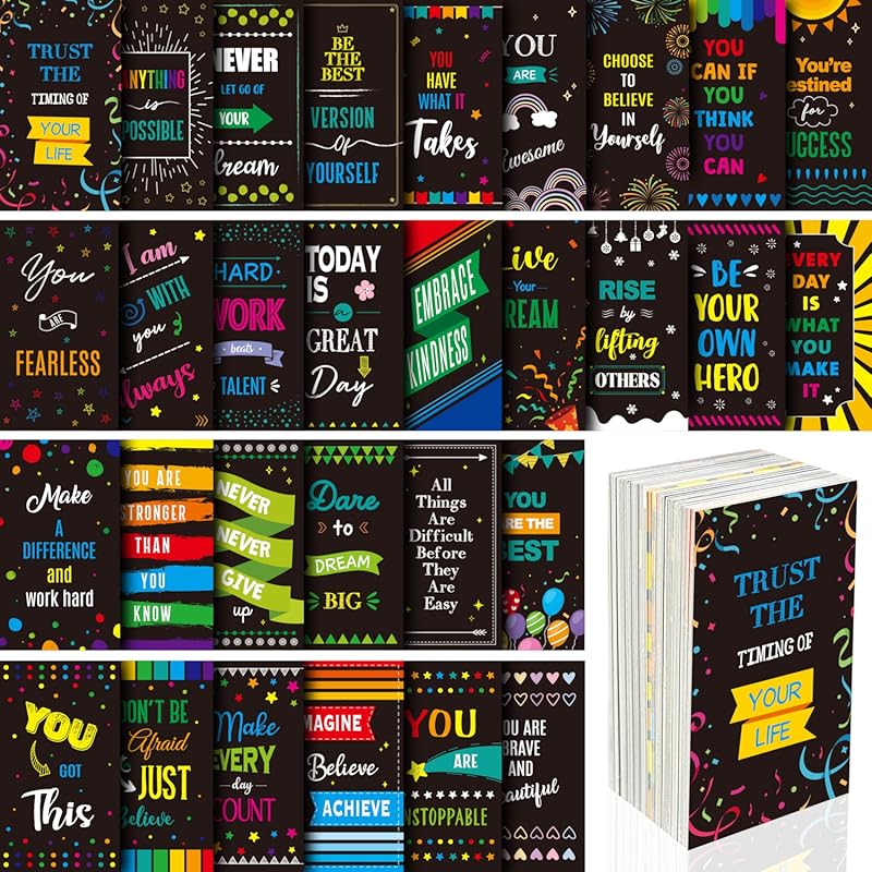 Gethelud 120 PCS Inspirational Motivational Cards for Students & Book