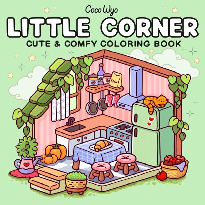 Little Corner Cozy Spaces Coloring Book: Super Cute Hygge Designs for 