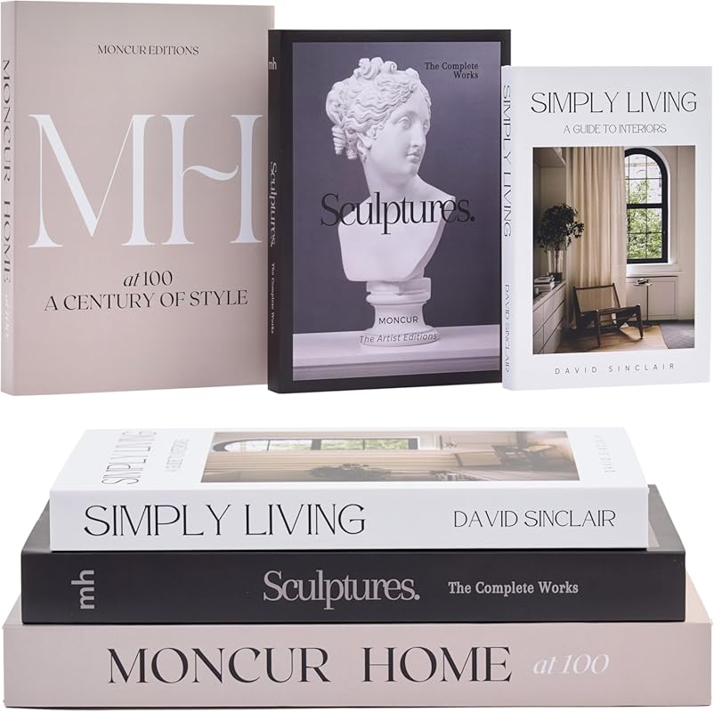 Mid Century Modern Decorative Coffee Table Books with Real Blank Pages