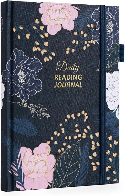 Comkiso A5 Linen Reading Journal for Book Lovers 75 Reviews TBR Tracke