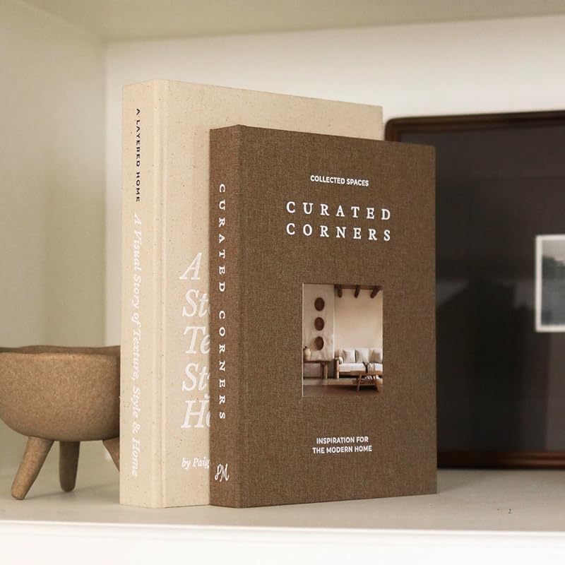 Modern Linen Fake Books for Decor & Storage - Neutral Home Decor Accen