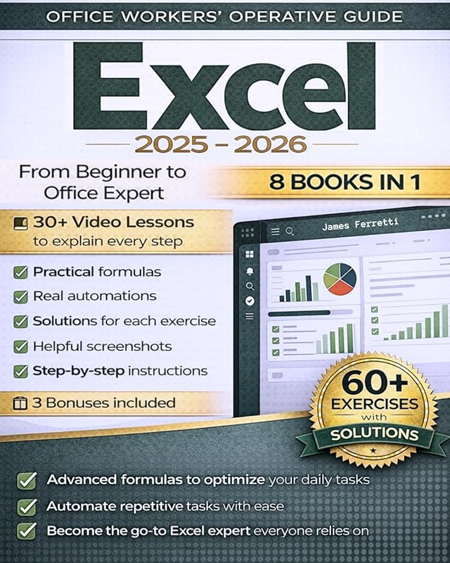 Excel for Work: 8-in-1 Mastery from Beginner to Expert – 100+ Formulas
